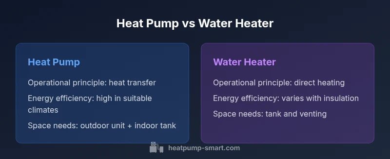 Heat pump vs water heater infographic