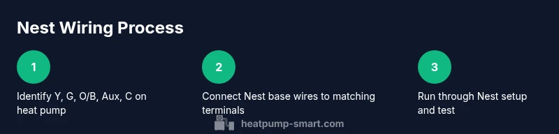 Process diagram of wiring Nest thermostat to heat pump