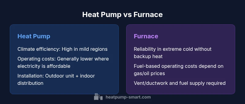 Infographic comparing heat pump and furnace
