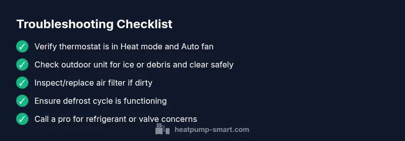 Heat pump cold-air troubleshooting checklist