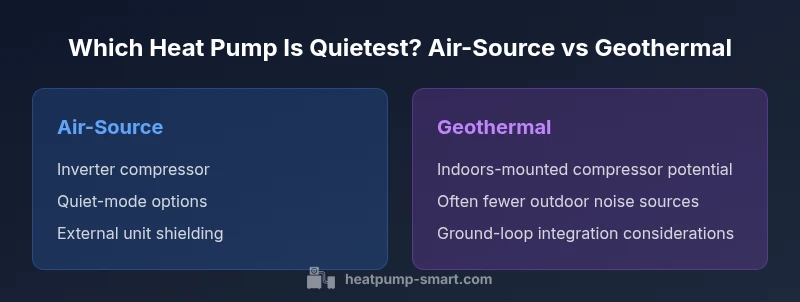 Infographic comparing air-source vs geothermal heat pump noise