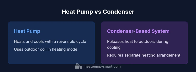 Comparison infographic: heat pump vs condenser