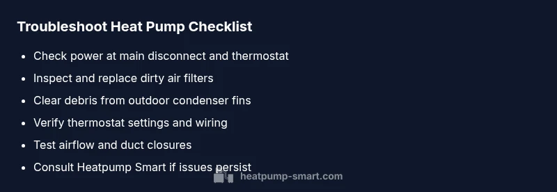Checklist for troubleshooting a heat pump