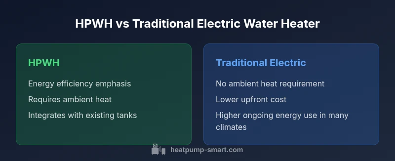 Comparison infographic: HPWH vs traditional electric water heater
