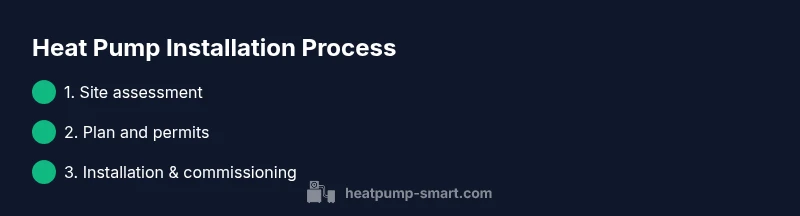 Infographic showing a step-by-step heat pump installation process