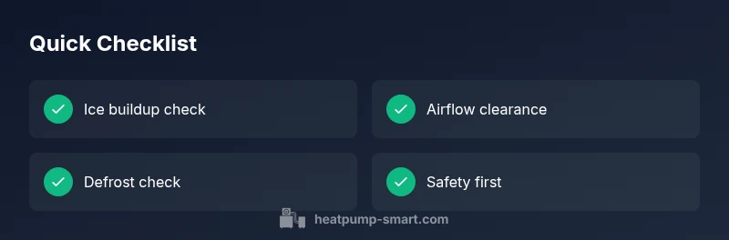 Checklist for thawing a frozen heat pump and preventing future icing