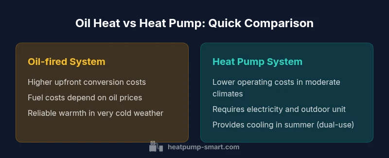 Infographic comparing oil heat and heat pump systems